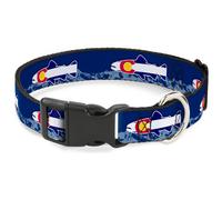 Plastic Clip Collar Colorado Cutthroat Trout Flag/Snowy Mountains Blues/White/Re