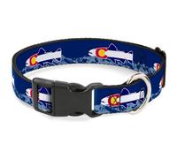 Plastic Clip Collar Colorado Cutthroat Trout Flag/Snowy Mountains Blues/White/Re