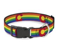 Plastic Clip Collar Colorado Flags2 Pride Medium 11-16.5"