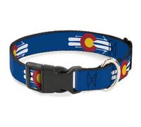 Plastic Clip Collar Colorado Logo/Vintage Skis Blue/White/Red/Yellow Medium 11-1