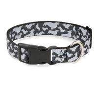 Plastic Clip Collar Corgi Silhouette Poses Grays NARROW-Medium 8.5-12"