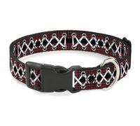 Plastic Clip Collar Corset Lace Up Red Plaid/Black NARROW-Medium 8.5-12"