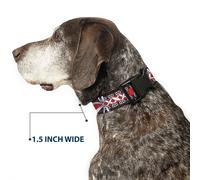 Plastic Clip Collar Corset Lace Up w/Bow Red Plaid/Red WIDE-Large 20-31"