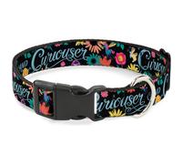 Plastic Clip Collar CURIOUSER AND CURIOUSER/Flowers of Wonderland Collage NARROW