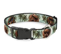 Plastic Clip Collar Dachshund in Shades w/Palm Trees WIDE-Medium 16-23"