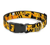 Plastic Clip Collar DAFFY DUCK w/Poses Yellow/Black WIDE-Small 13-17"