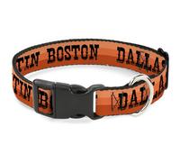 Plastic Clip Collar Dallas-Raleigh-Tennessee-Austin-Boston Stripes Browns/Black