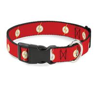 Plastic Clip Collar DC League of Super-Pets Flash Bolt Logo Red/Yellow/White WID