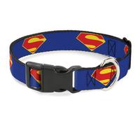 Plastic Clip Collar DC League of Super-Pets Superman Shield Logo Blue/Red/Yellow