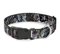 Plastic Clip Collar Dead Men Tell No Tales CLOSE-UP White WIDE-Medium 16-23"