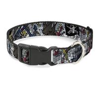 Plastic Clip Collar Dead Men Tell No Tales CLOSE-UP White WIDE-Medium 16-23"