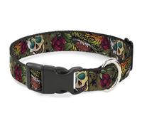 Plastic Clip Collar Death Before Dishonor CLOSE-UP Olive NARROW-Small 7-8.5"