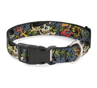 Plastic Clip Collar Death or Glory CLOSE-UP Gray WIDE-Medium 16-23"