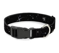 Plastic Clip Collar Deep Space Black/White NARROW-Large 9.5-14.5"