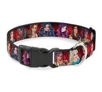 Plastic Clip Collar Descendants 11-Character Group Pose Reds/Gray Large 15-24"