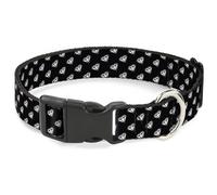 Plastic Clip Collar Diamonds Diagonal Black/White NARROW-Medium 8.5-12"