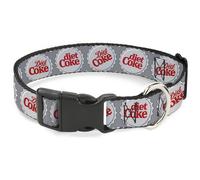 Plastic Clip Collar DIET COKE Bottle Caps Grays/White/Red Small 9.5-13"