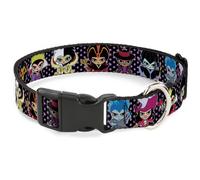 Plastic Clip Collar Disney 11-Sweet Chibi Villain Poses Polka Dot Black/Lavender