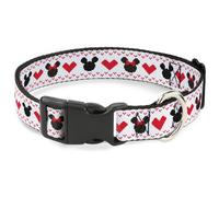 Plastic Clip Collar Disney Holiday Mickey and Minnie Mouse Heart Sweater Stitch