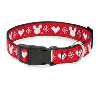 Plastic Clip Collar Disney Holiday Mickey Mouse Heart Sweater Stitch Red/White M