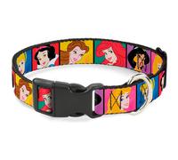 Plastic Clip Collar Disney Princess Blocks NARROW-Small 7-8.5"