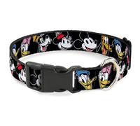 Plastic Clip Collar Disney The Sensational Six Smiling Faces Black NARROW-Medium