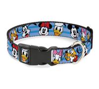Plastic Clip Collar Disney The Sensational Six Smiling Faces Stripe Blues WIDE-L
