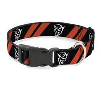 Plastic Clip Collar Dodge Stripes/Demon Icon Black/Red/White NARROW-Medium 8.5-1