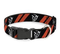 Plastic Clip Collar Dodge Stripes/Demon Icon Black/Red/White NARROW-Medium 8.5-1