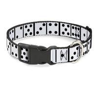 Plastic Clip Collar Dominos Black/White/Black Medium 11-16.5"