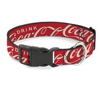 Plastic Clip Collar DRINK COCA-COLA Typograpy Logo Scattered Red/White NARROW-La