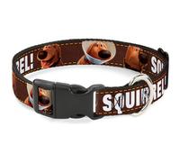 Plastic Clip Collar Dug 3-Poses/SQUIRREL Brown/Yellow/White Small 9.5-13"