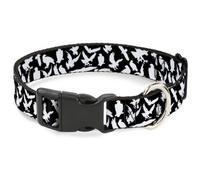 Plastic Clip Collar Eagle Silhouettes Scattered Black/White Small 9.5-13"