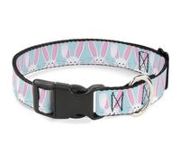 Plastic Clip Collar Easter Bunnies Smiling Sky Blue WIDE-Medium 16-23"