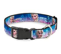 Plastic Clip Collar Elsa the Snow Queen Poses/Castle & Snowy Mountains Blue-Pink