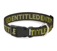 Plastic Clip Collar ENTITLED Tonal Greens NARROW-Large 9.5-14.5"