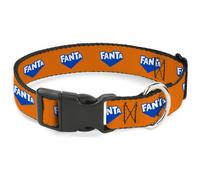 Plastic Clip Collar FANTA Logo Orange/Blue/White NARROW-Medium 8.5-12"