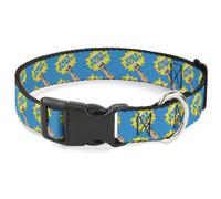 Plastic Clip Collar Fist Pump Baby Blue/Yellow NARROW-Small 7-8.5"