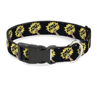 Plastic Clip Collar Fist Pump Black/Yellow WIDE-Small 13-17"