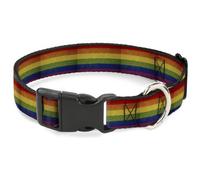 Plastic Clip Collar Flag Pride Distressed Rainbow Large 15-24"
