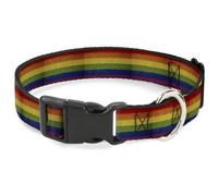 Plastic Clip Collar Flag Pride Distressed Rainbow WIDE-Large 20-31"