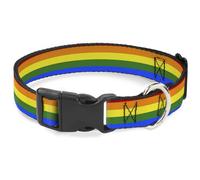 Plastic Clip Collar Flag Pride Rainbow WIDE-Medium 16-23"