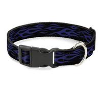 Plastic Clip Collar Flame Blue NARROW-Small 7-8.5"