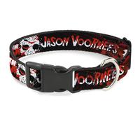 Plastic Clip Collar FRIDAY THE 13TH JASON VOORHIES Mask Text Black/Red/White WID