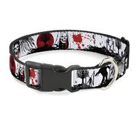 Plastic Clip Collar Fright Night White/Black/Red Small 9.5-13"