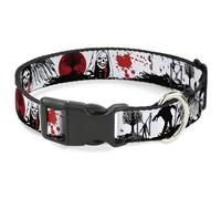 Plastic Clip Collar Fright Night White/Black/Red Small 9.5-13"