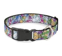 Plastic Clip Collar Gems Stacked Multi Color WIDE-Medium 16-23"