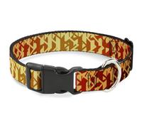 Plastic Clip Collar Geometric Transition Blues/Reds/Orange/Yellows NARROW-Small