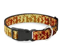 Plastic Clip Collar Geometric Transition Blues/Reds/Orange/Yellows WIDE-Medium 1