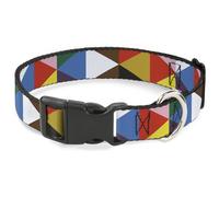 Plastic Clip Collar Geometric Triangle Blocks Multi Color Medium 11-16.5"